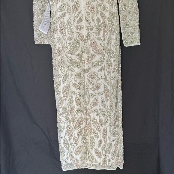 Mac Duggal White and Silver Midi Dress - Picture 5 of 5